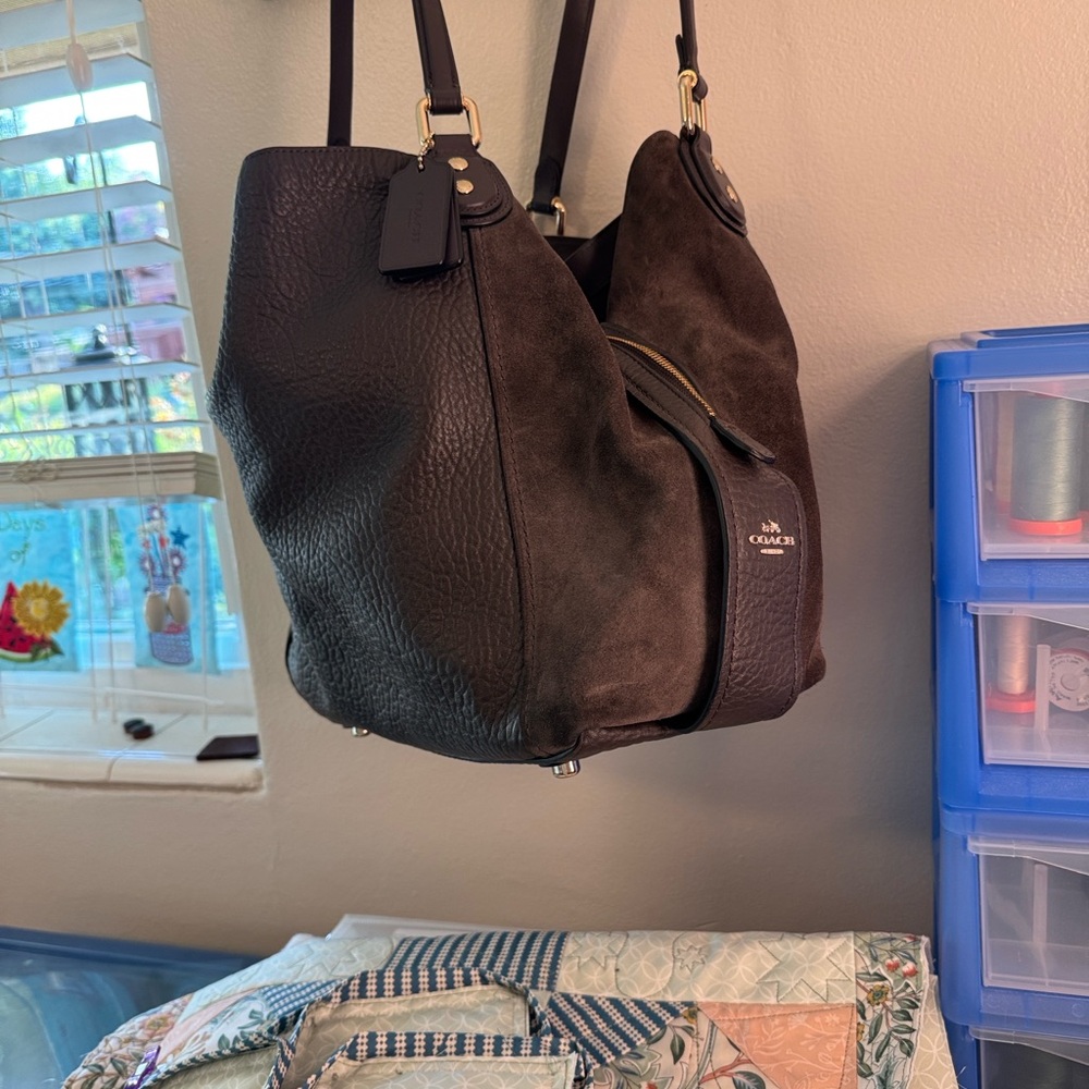Coach Dark Brown Leather Shoulder Bag